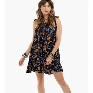 Three Bird Nest flower floaty mini dress